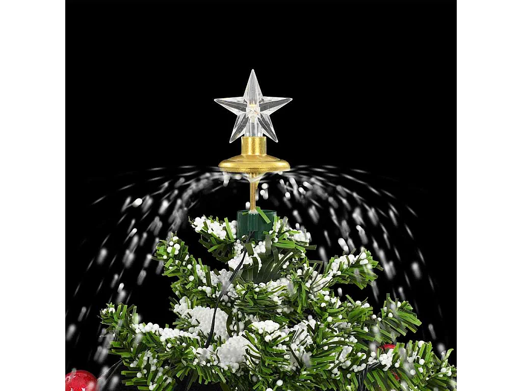 Arbre de Noël neigeux avec base de parapluie Vert 75 cm