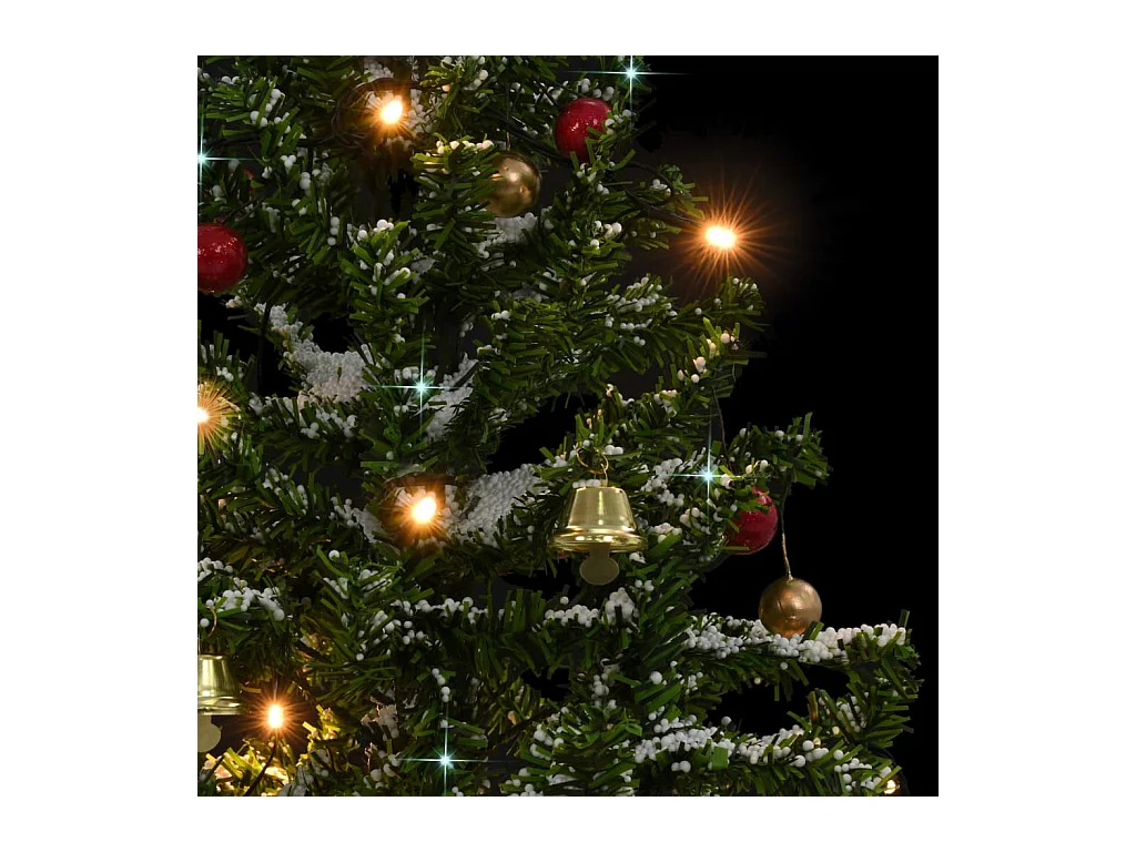 Arbre de Noël neigeux avec base de parapluie Vert 75 cm