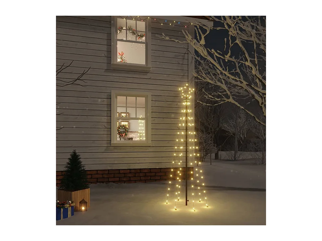 Sapin de Noël avec piquet Blanc chaud 108 LED 180 cm