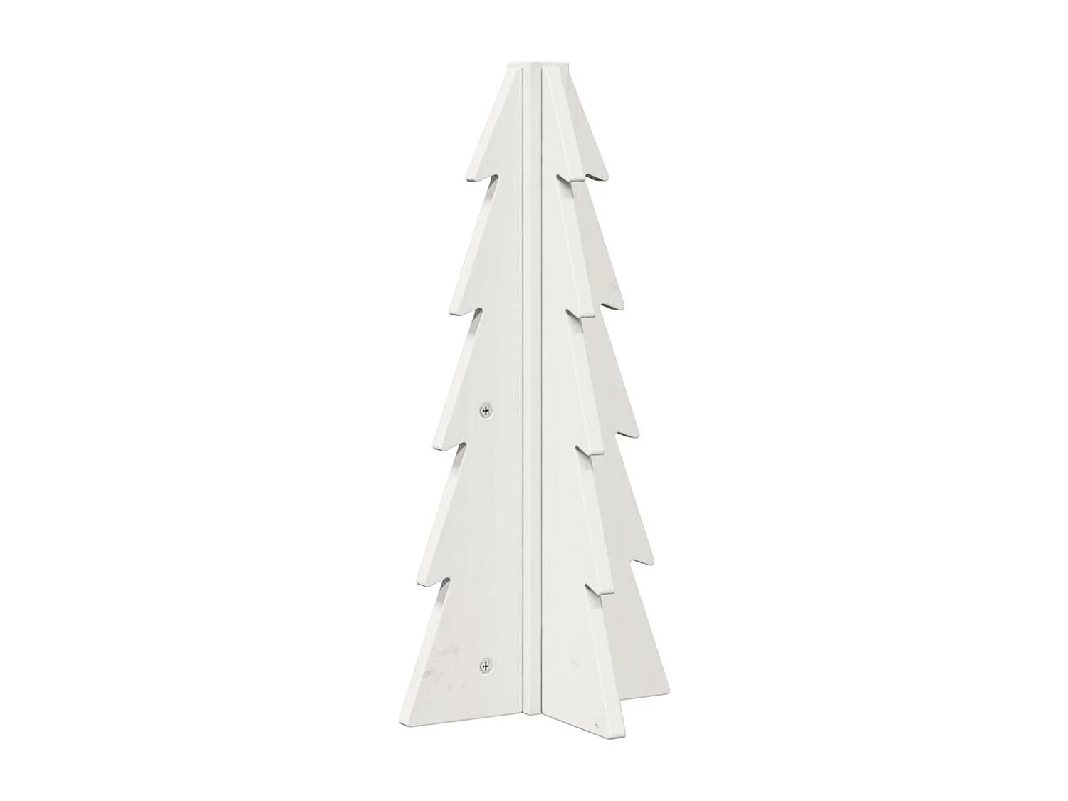 Arbre de Noël en bois pour décoration blanc 49 cm pin massif