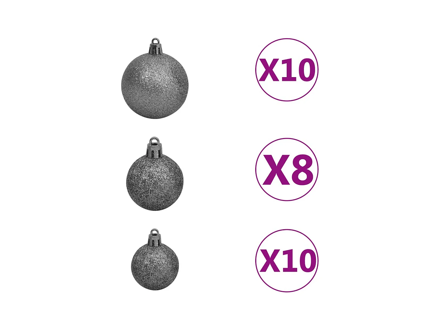 Sapin de Noël artificiel 300 LED et boules et neige floquée 240 cm