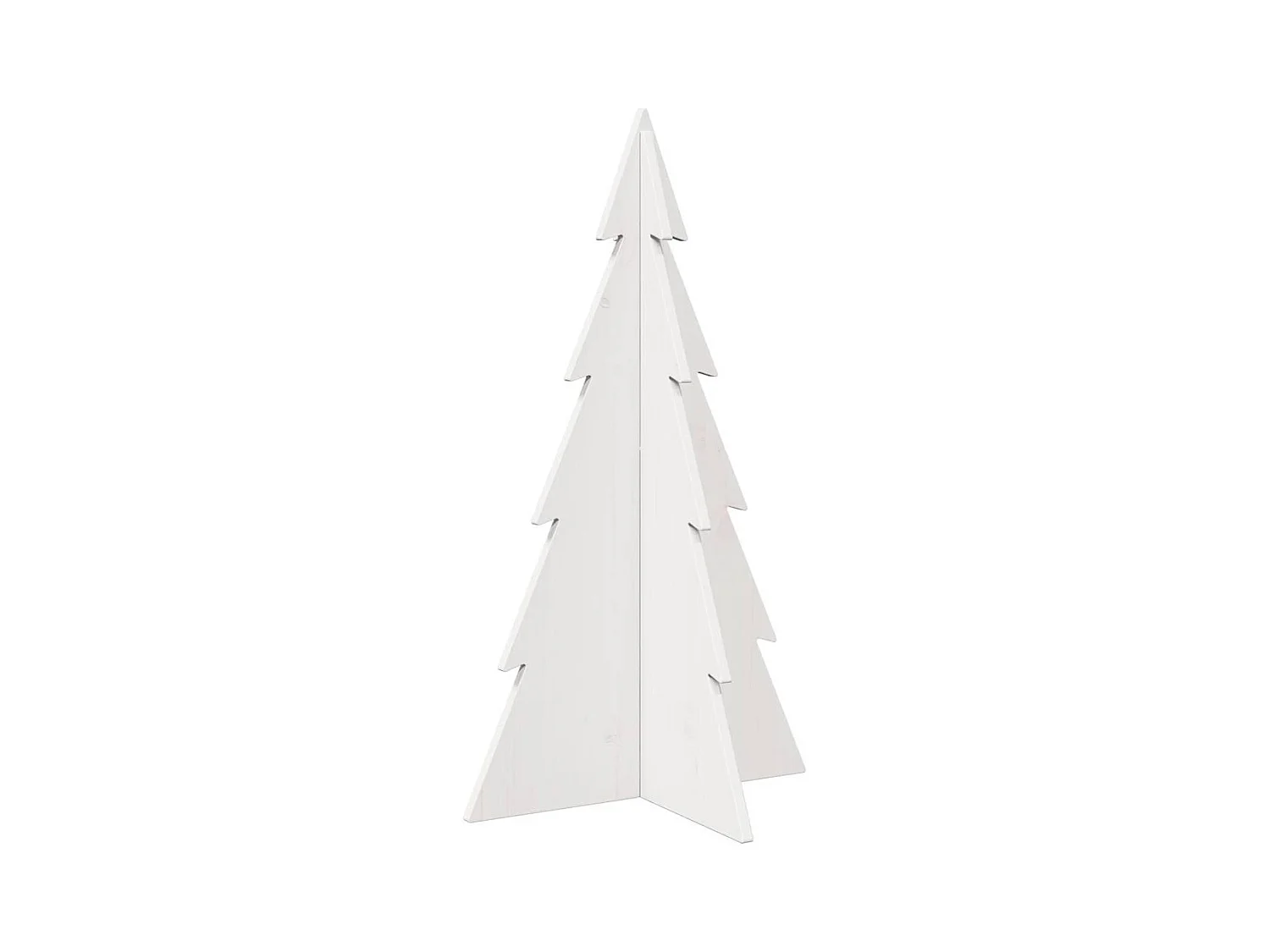 Arbre de Noël en bois pour décoration blanc 80 cm pin massif