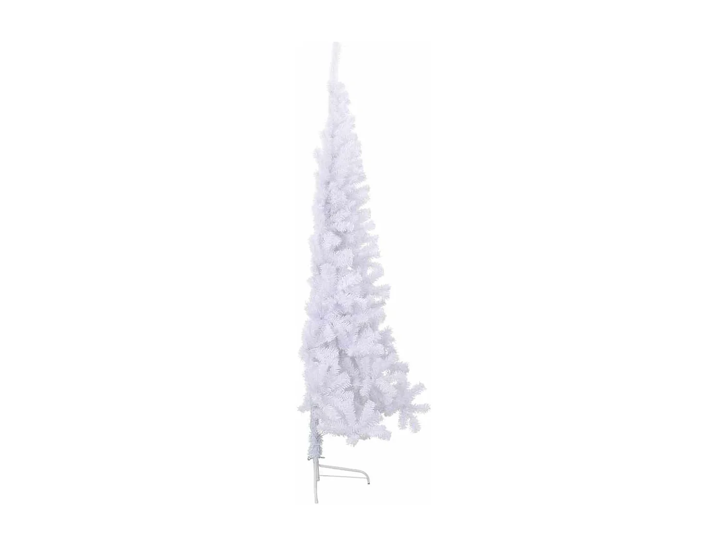 Sapin de Noël artificiel moitié avec support blanc 180 cm PVC