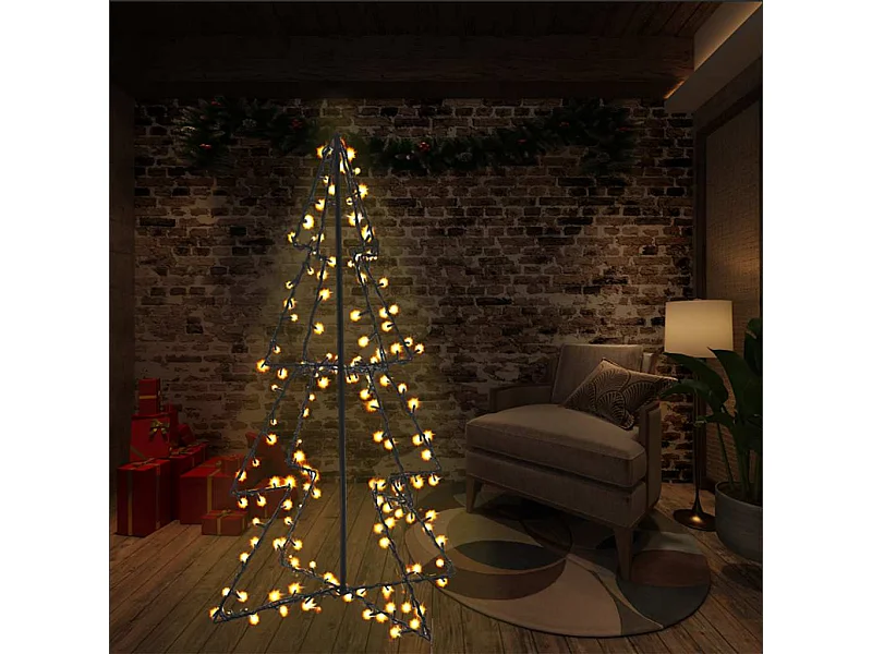 Arbre de Noël cône 160 LED d'intérieur/d'extérieur 78x120 cm