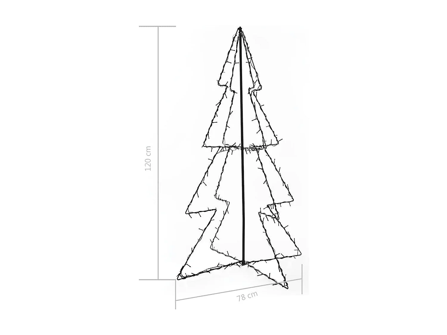 Kegelkerstboom 160 LED's binnen en buiten 78x120 cm