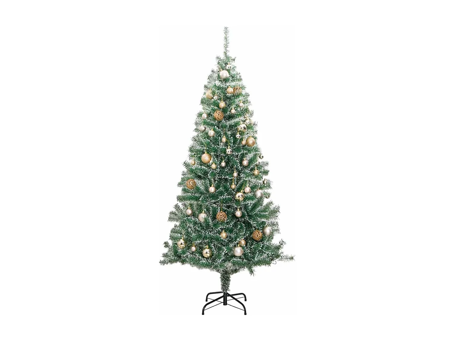 Sapin de Noël artificiel 300 LED&boules&neige floquée 180 cm