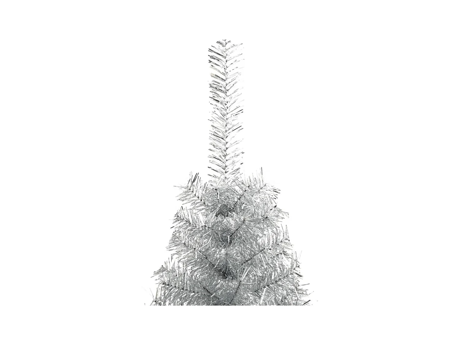 Demi sapin de Noël artificiel avec support Argenté 210 cm PVC