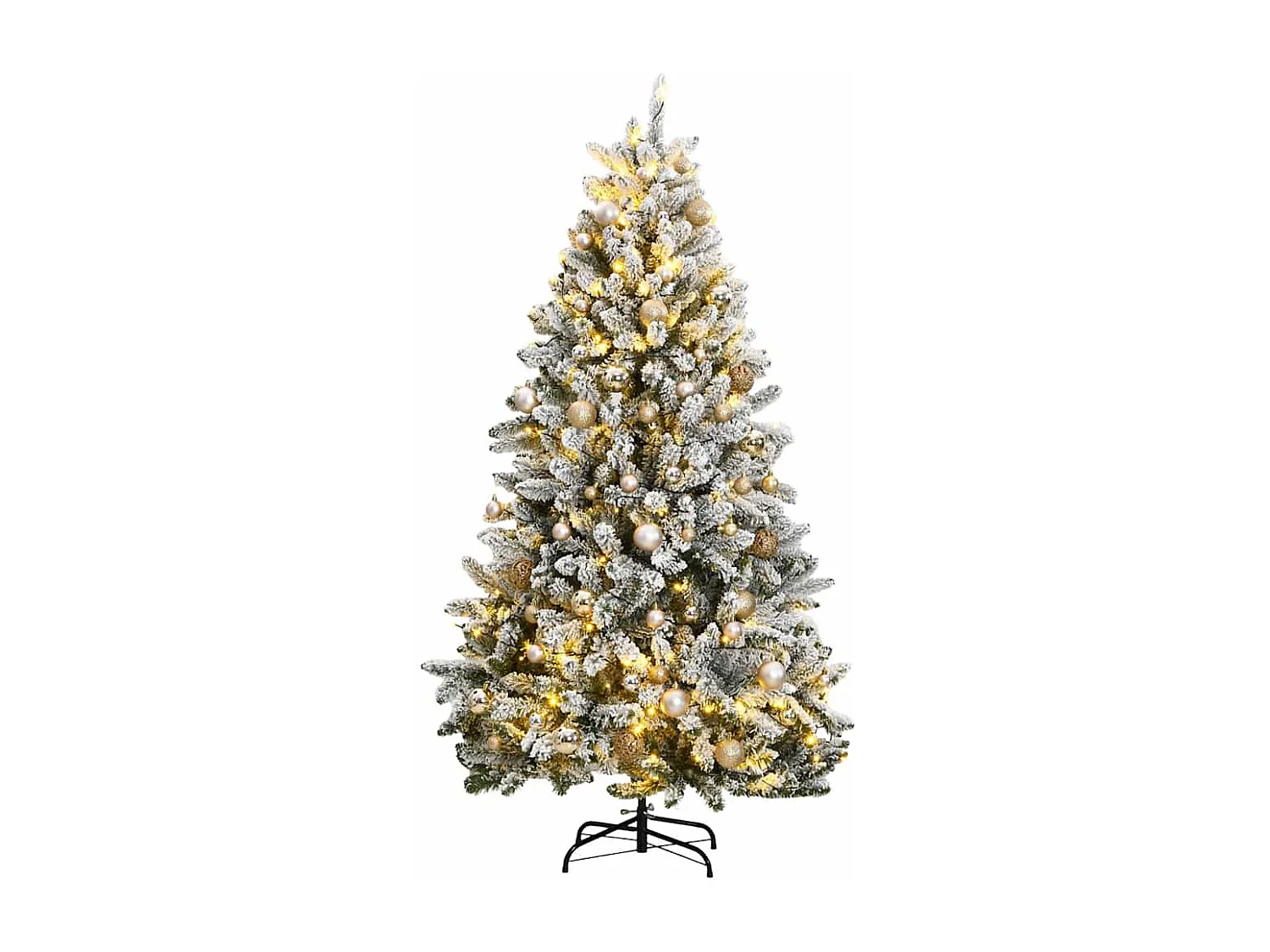 Sapin de Noël artificiel articulé 300 LED et boules 210 cm