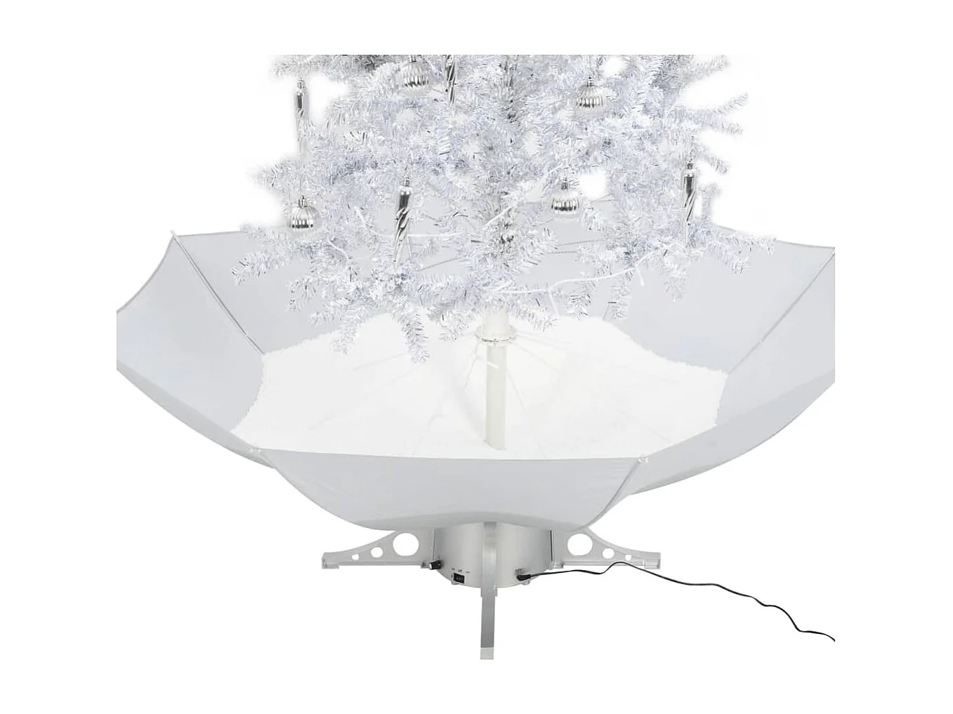 Arbre de Noël neigeux avec base de parapluie Blanc 190 cm