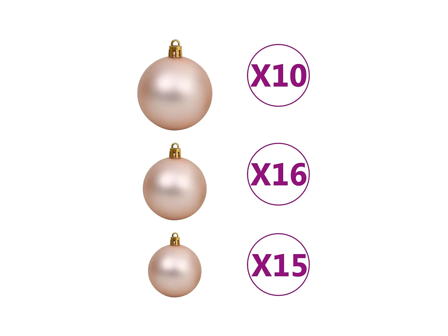 Árbol de Navidad artificial luces LED y bolas L blanco 240 cm