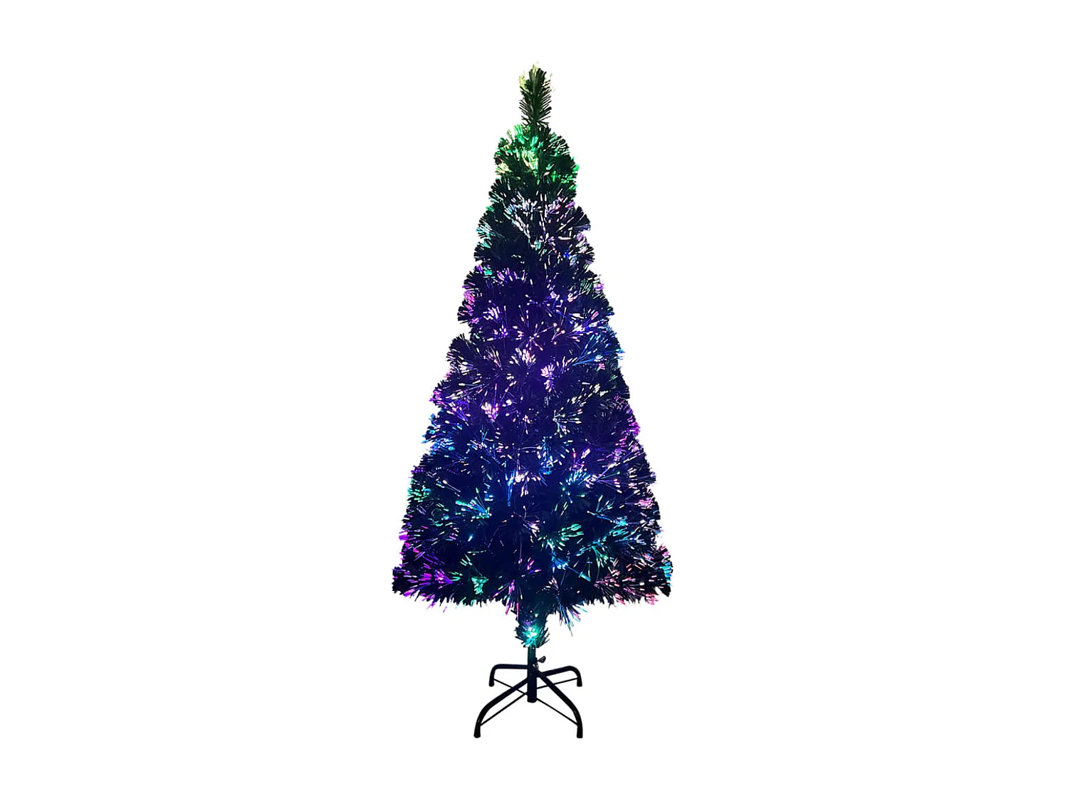Árbol de Navidad artificial y soporte fibra óptica verde 240 cm