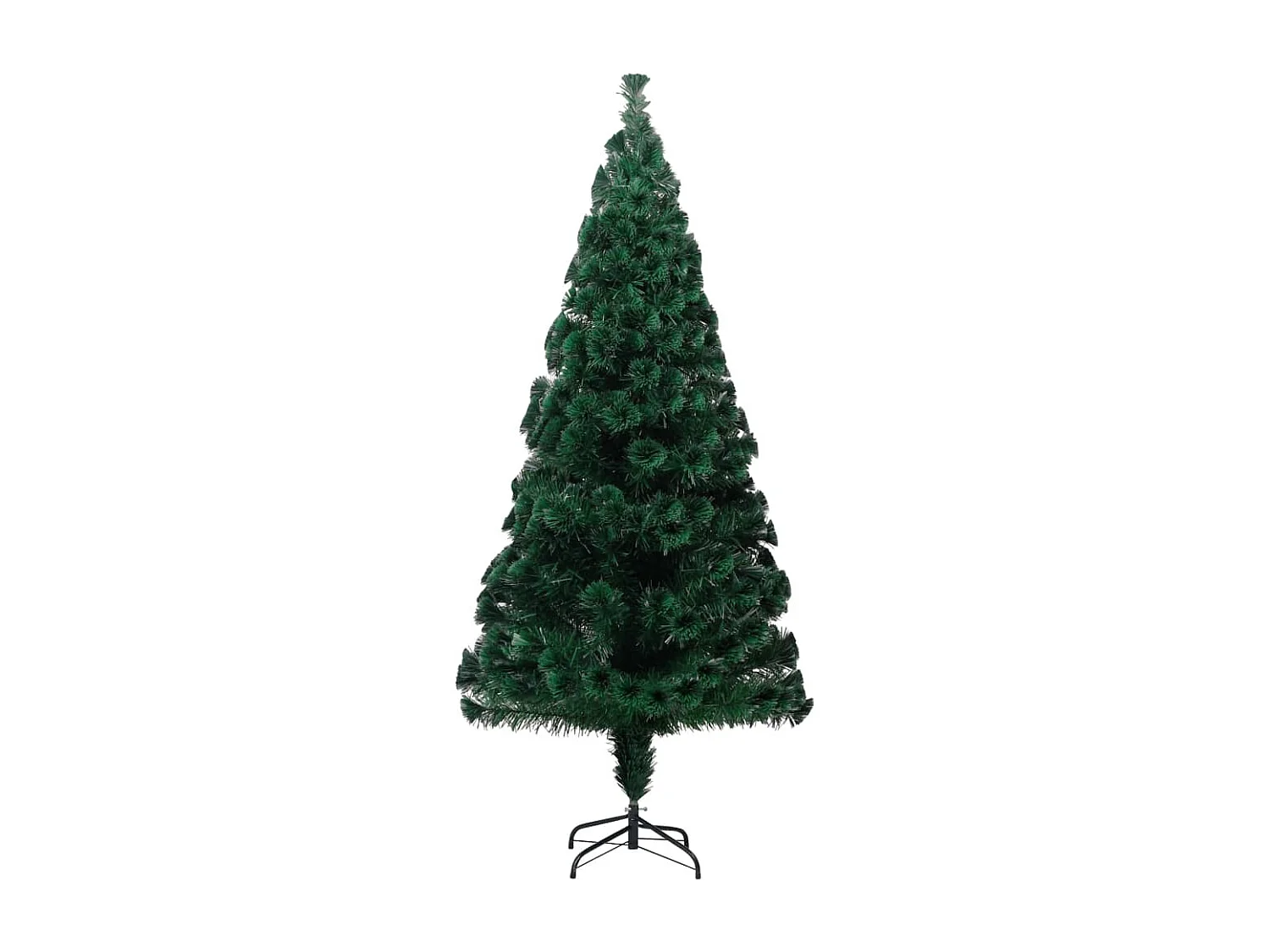 Árbol de Navidad artificial y soporte fibra óptica verde 240 cm