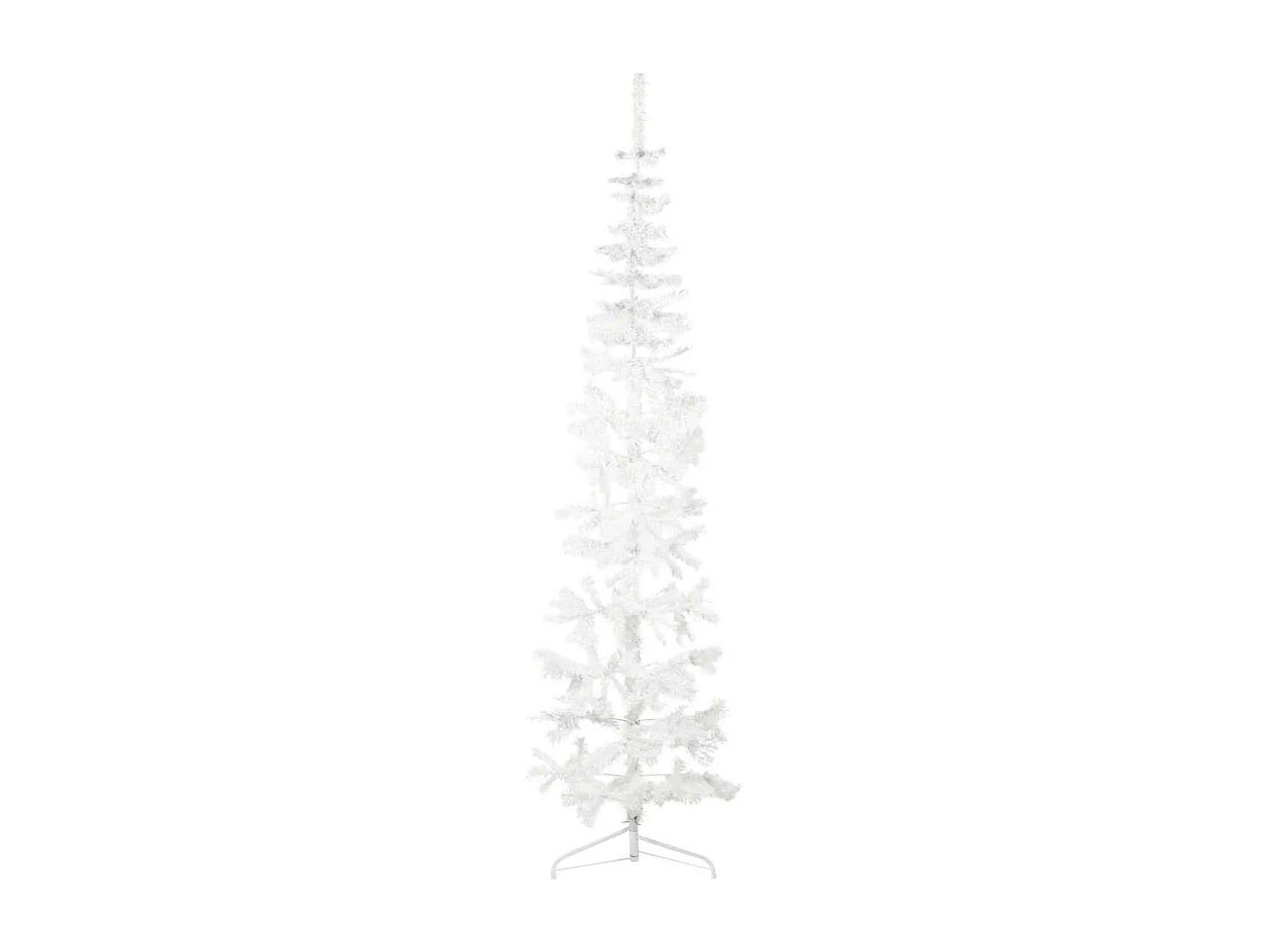 Demi sapin de Noël artificiel mince avec support Blanc 240 cm