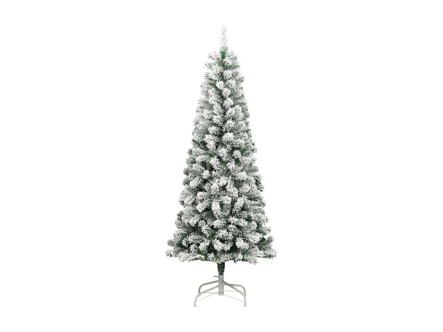 Árbol de Navidad artificial con bisagras y nieve flocada 210 cm