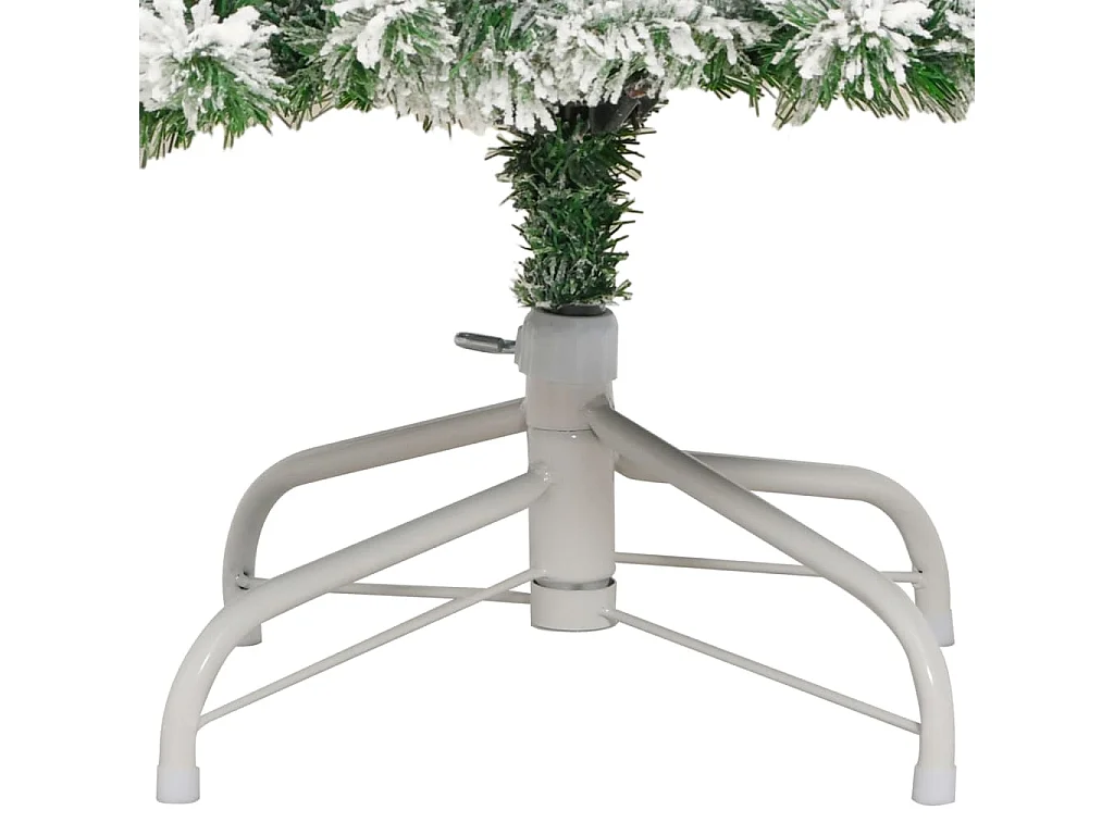 Árbol de Navidad artificial con bisagras y nieve flocada 210 cm