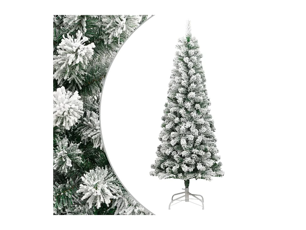 Sapin de Noël artificiel à charnières avec neige floquée 210 cm