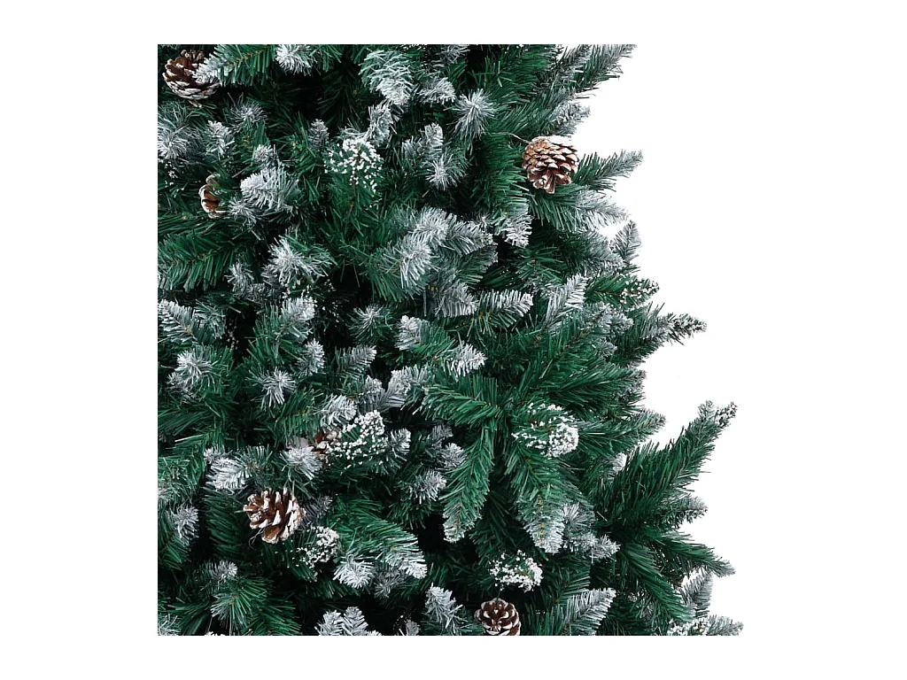 Sapin de Noël avec pommes de pin et neige blanche 240 cm