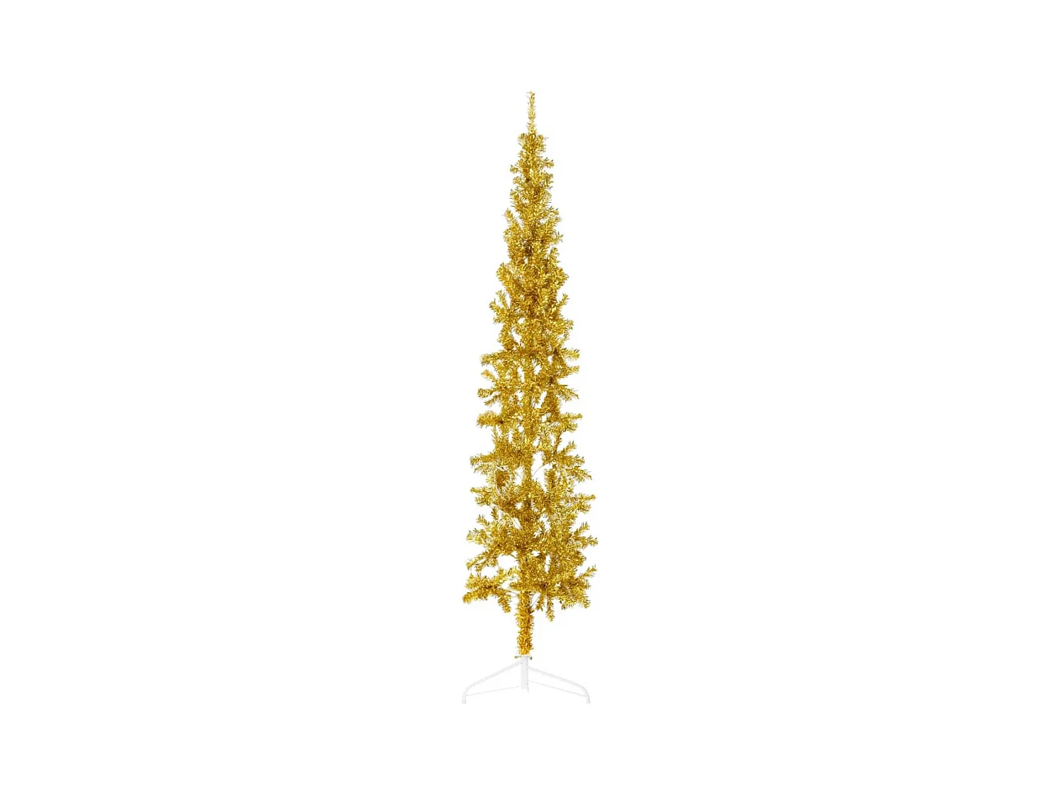 Demi sapin de Noël artificiel mince avec support Doré 180 cm