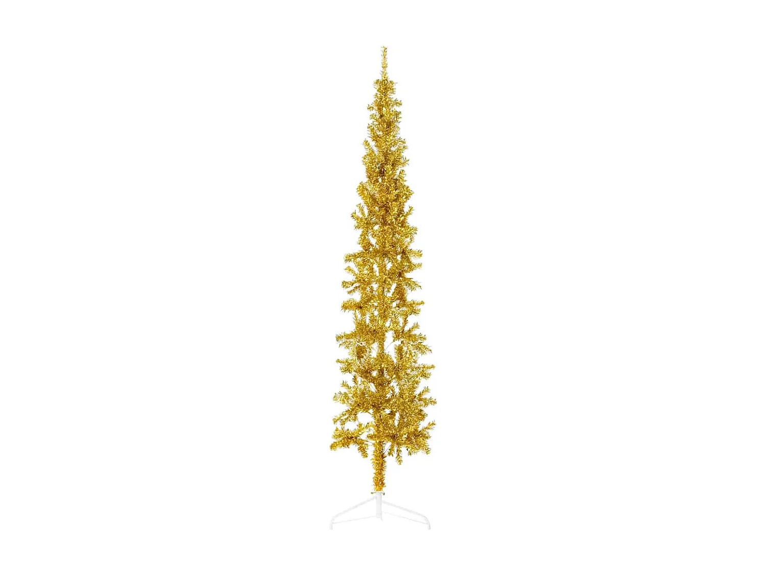 Demi sapin de Noël artificiel mince avec support Doré 180 cm