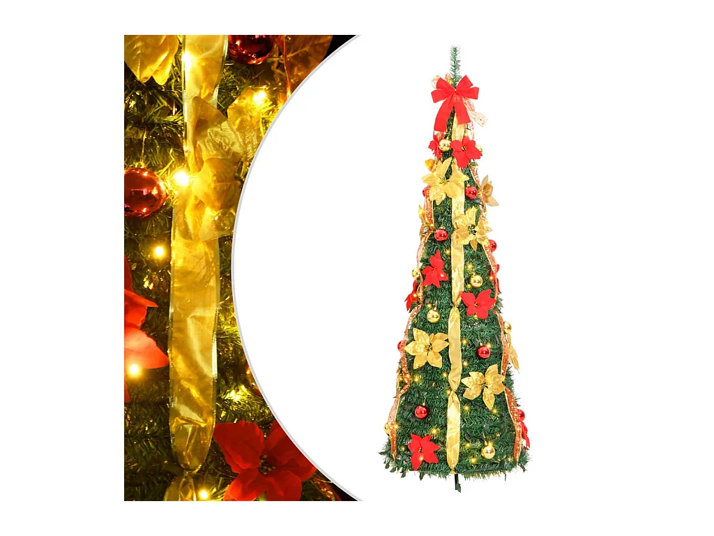 Árvore de Natal artificial pop-up c/ 150 luzes LED 180 cm verde