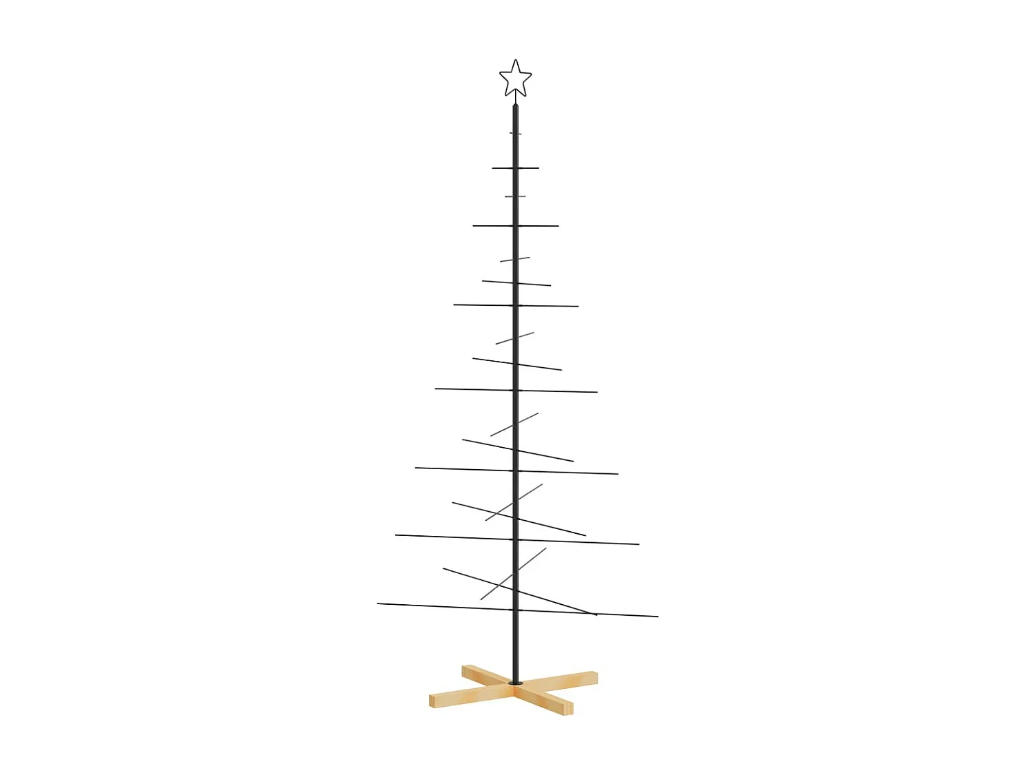 Arbre de Noël en métal avec base en bois noir 180 cm