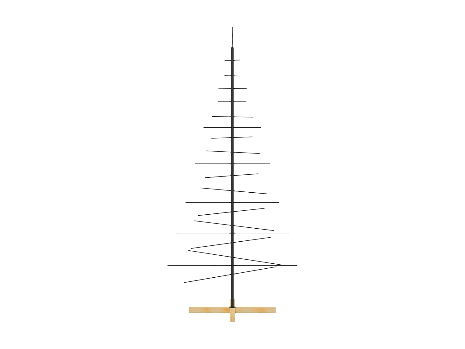 Arbre de Noël en métal avec base en bois noir 180 cm