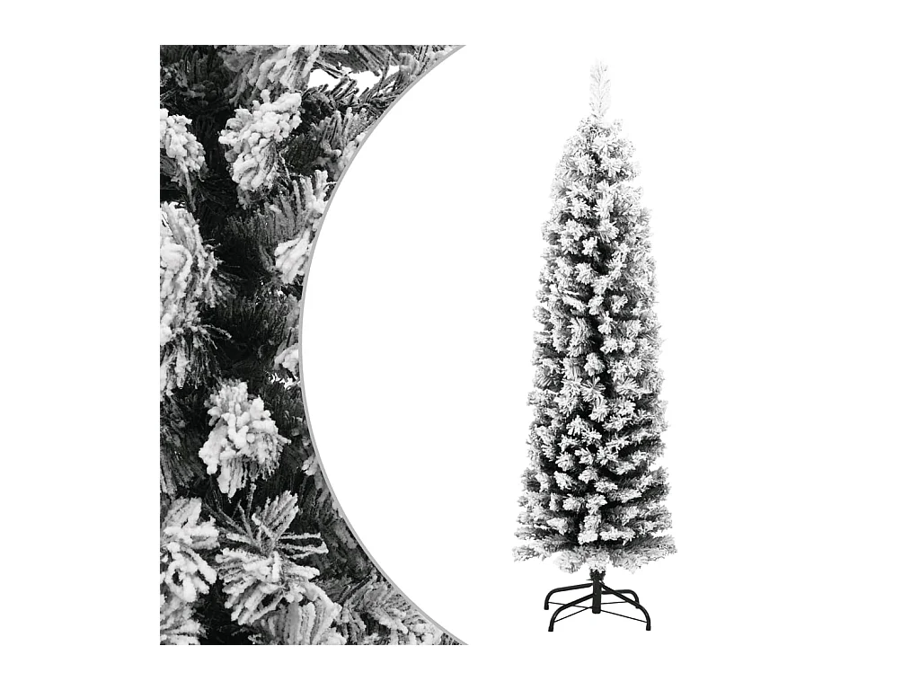 Árbol de Navidad artificial verde con nieve PVC 150 cm
