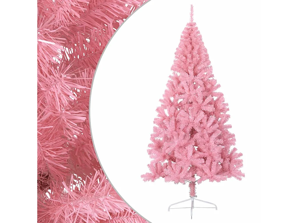 Kunstkerstboom met standaard half 240 cm PVC roze