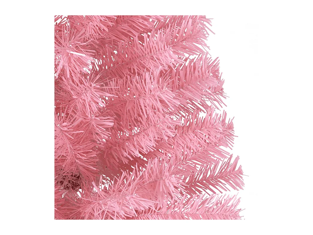 Medio árbol de Navidad artificial con soporte PVC rosa 240 cm