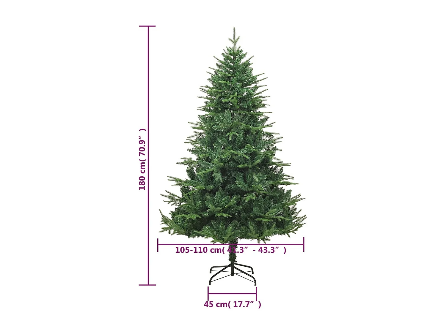Kunstkerstboom 180 cm PVC en PE groen