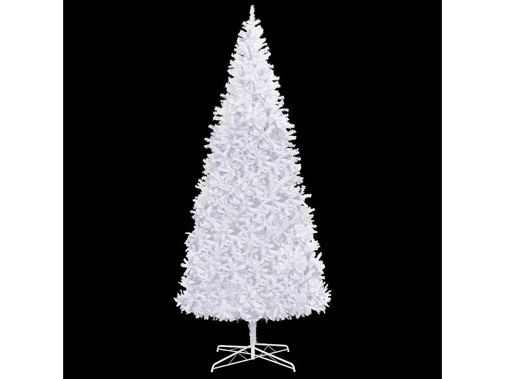 Árbol de Navidad preiluminado con luces y bolas blanco 400 cm