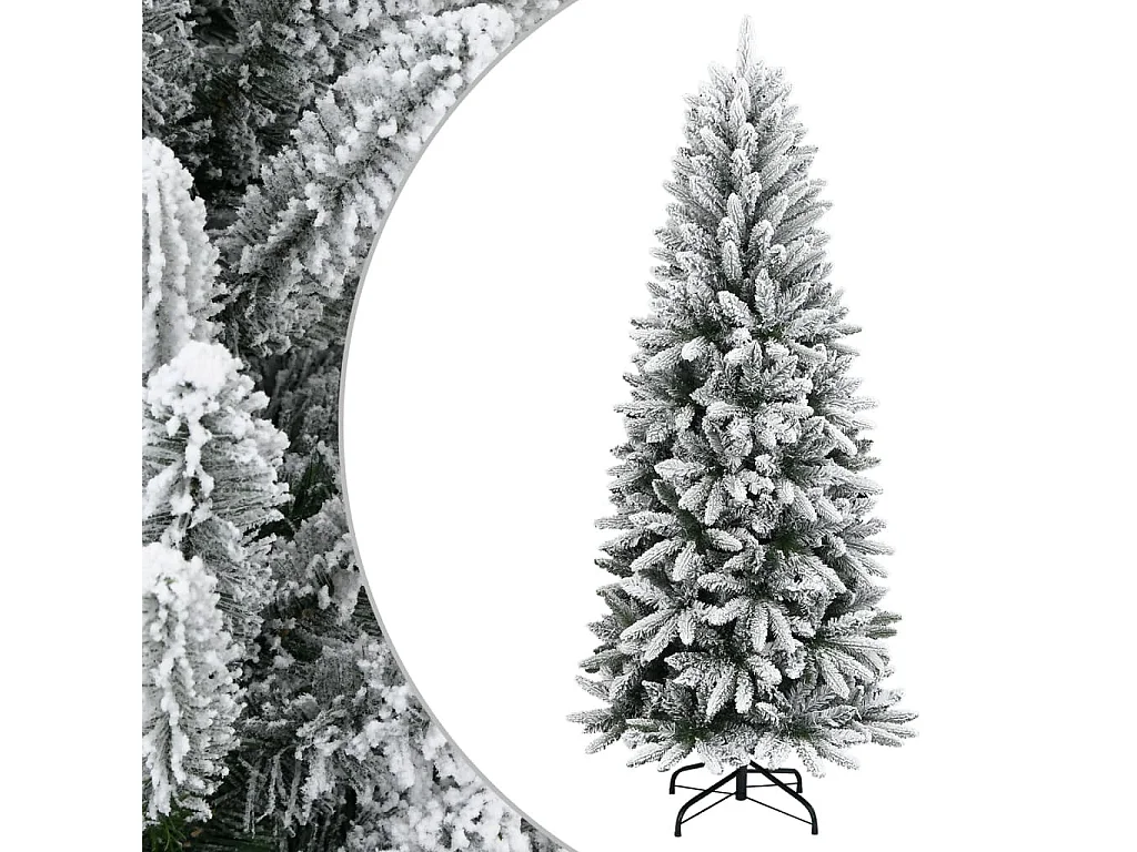 Sapin de Noël artificiel avec neige floquée 210 cm PVC et PE