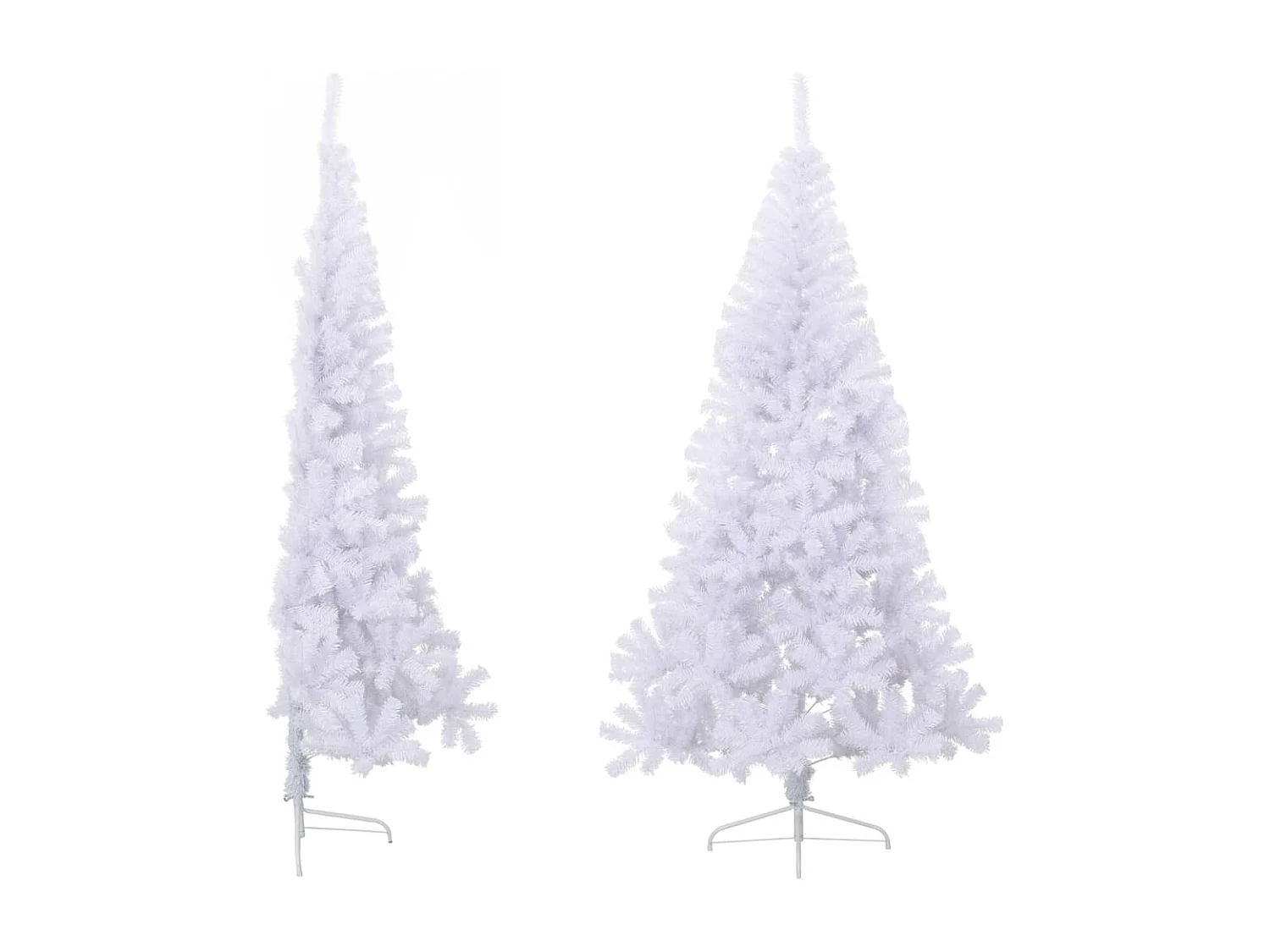 Sapin de Noël artificiel moitié avec support blanc 210 cm PVC