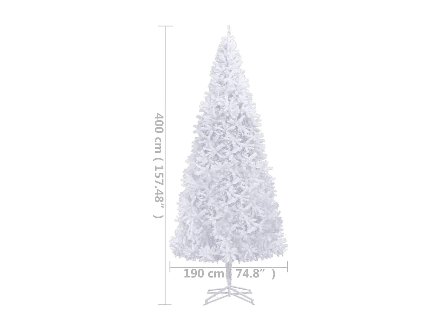 Árbol de Navidad artificial preiluminado con luces blanco 400cm