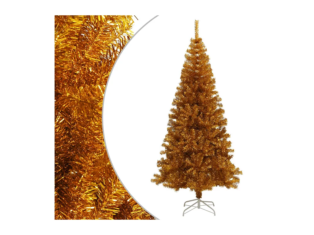 Sapin de Noël artificiel avec support Doré 180 cm PET
