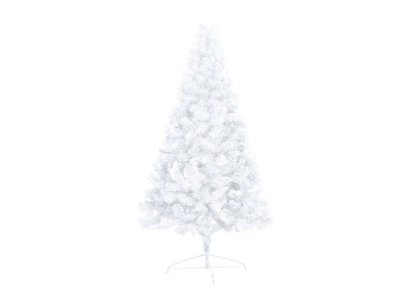 Demi-arbre de Noël artificiel pré-éclairé et boules blanc 240cm