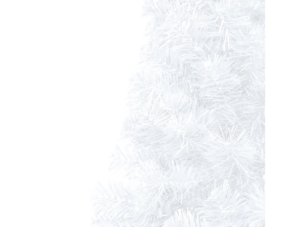 Demi-arbre de Noël artificiel pré-éclairé et boules blanc 240cm