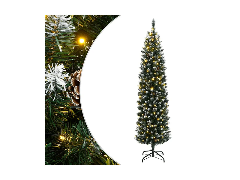Sapin de Noël artificiel mince 300 LED 240 cm