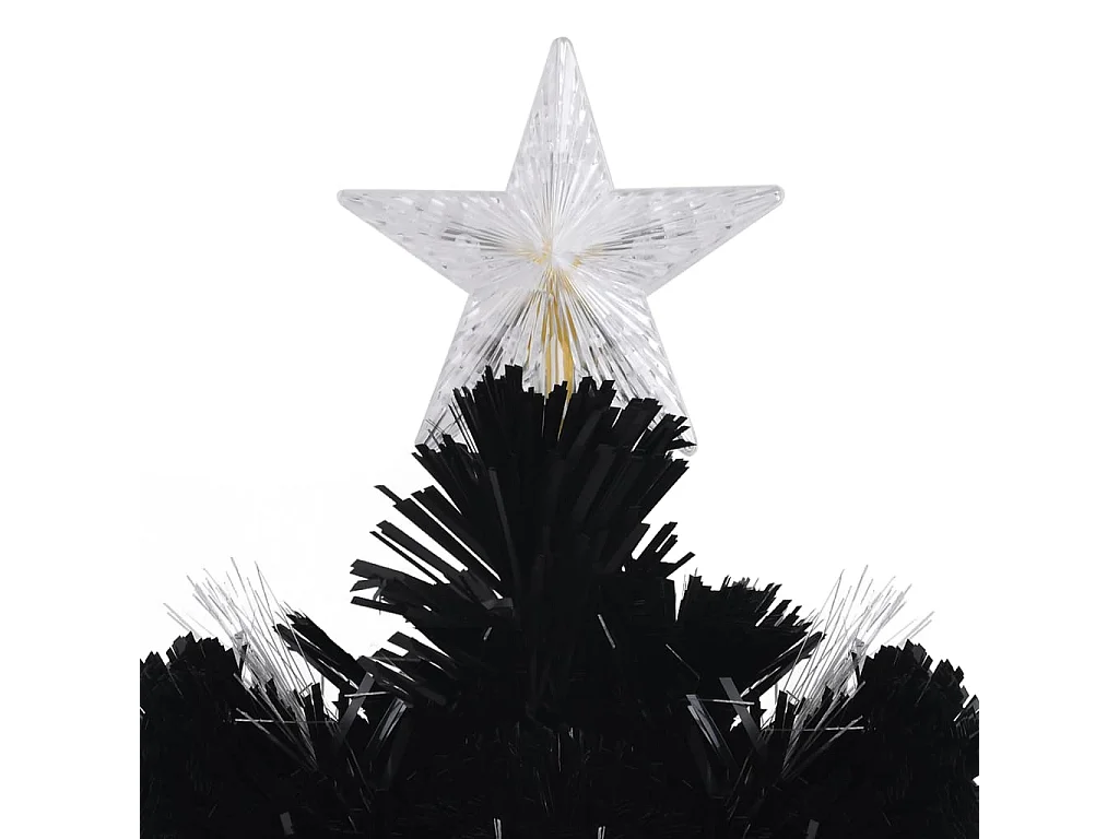 Árvore de Natal com flocos de neve LED 210 cm fibra ótica preto