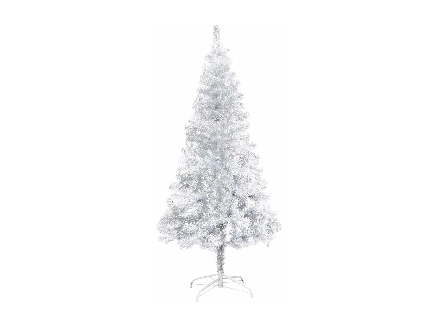 Arbre de Noël artificiel pré-éclairé/boules argenté 150 cm PET