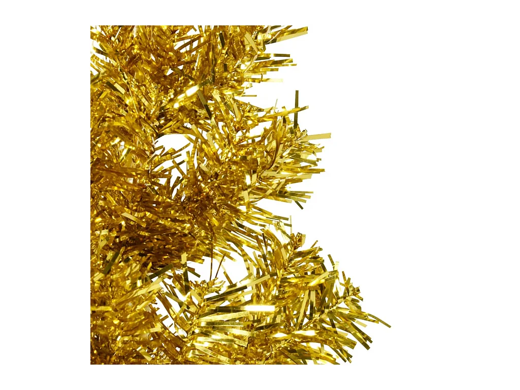 Demi sapin de Noël artificiel mince avec support Doré 150 cm