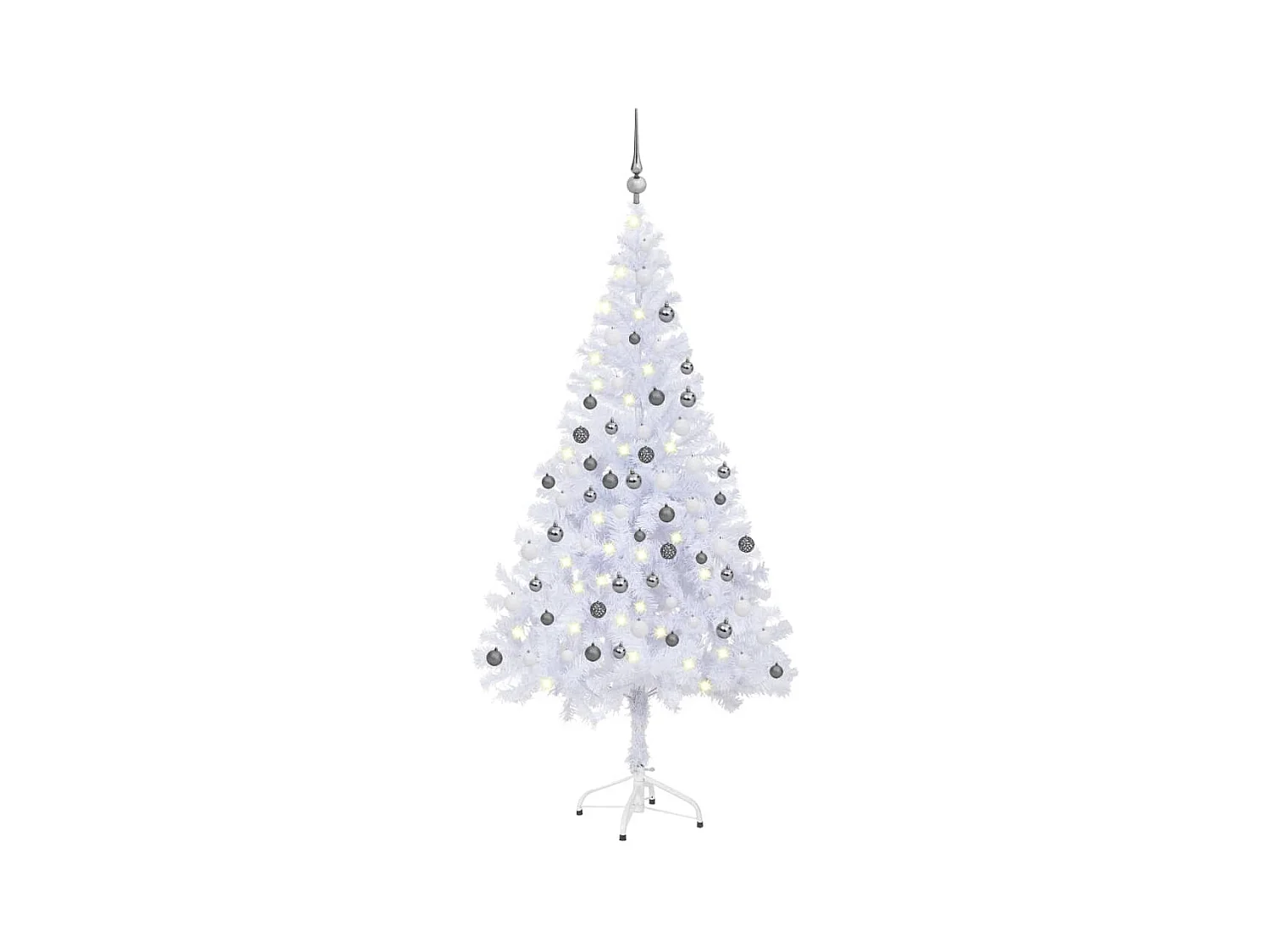 Árbol de Navidad artificial con LEDs y bolas 120 cm 230 ramas