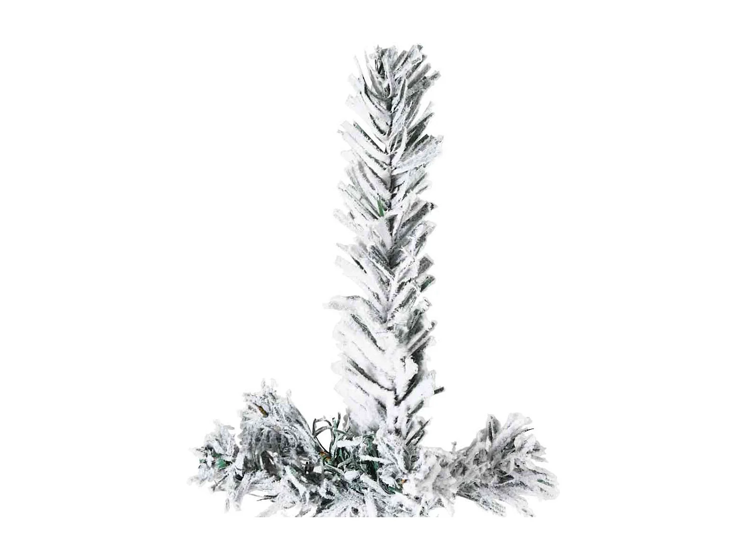 Demi sapin de Noël artificiel mince avec neige floquée 150 cm