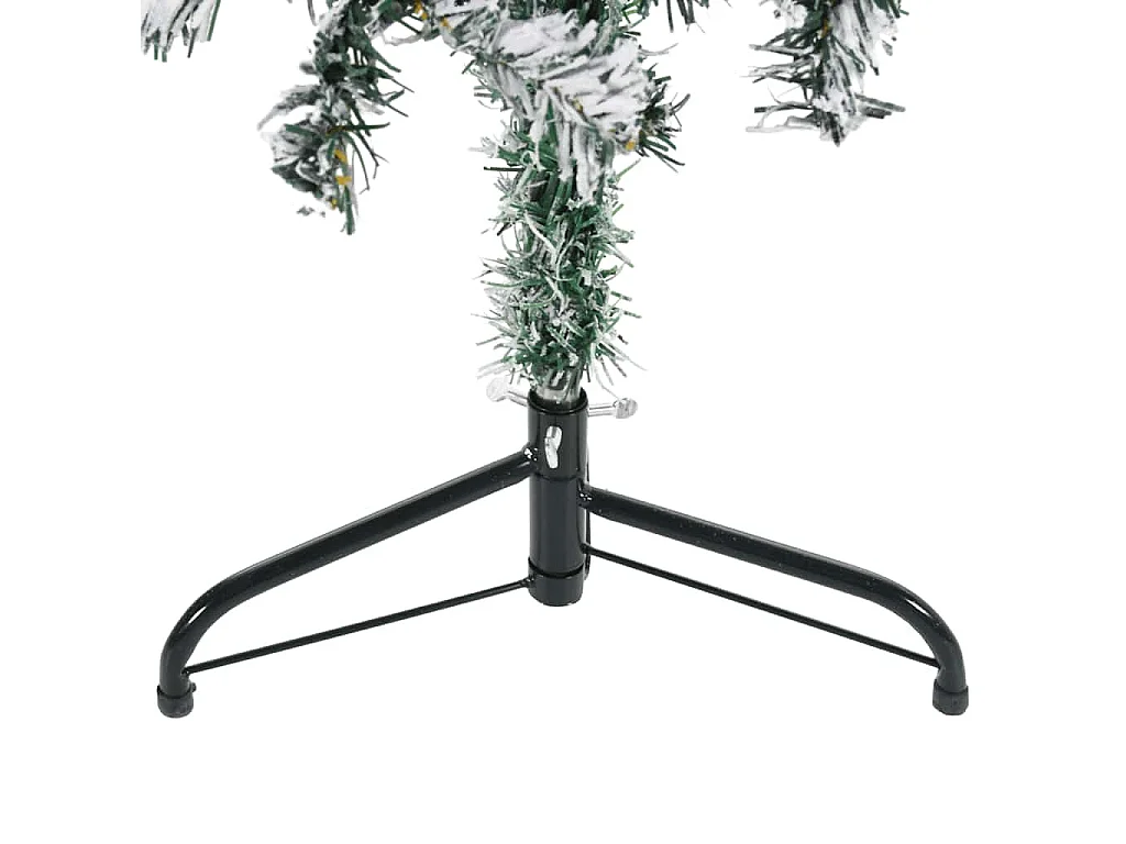 Demi sapin de Noël artificiel mince avec neige floquée 150 cm