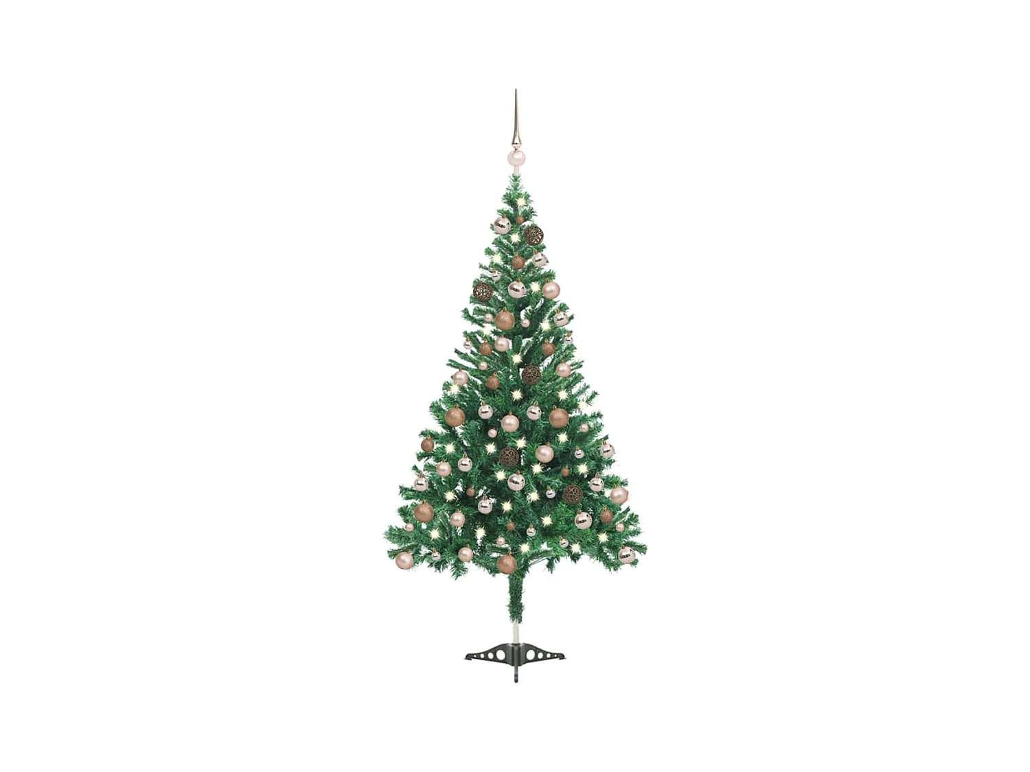 Árvore de Natal artificial c/ luzes LED e bolas 120cm 230 ramos