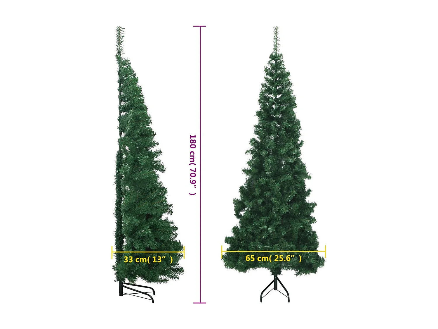 Sapin de Noël artificiel d'angle Vert 180 cm PVC