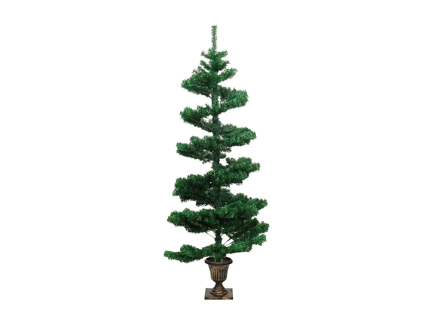 Arbre de Noël hélicoïdal pré-éclairé avec pot vert 120 cm PVC