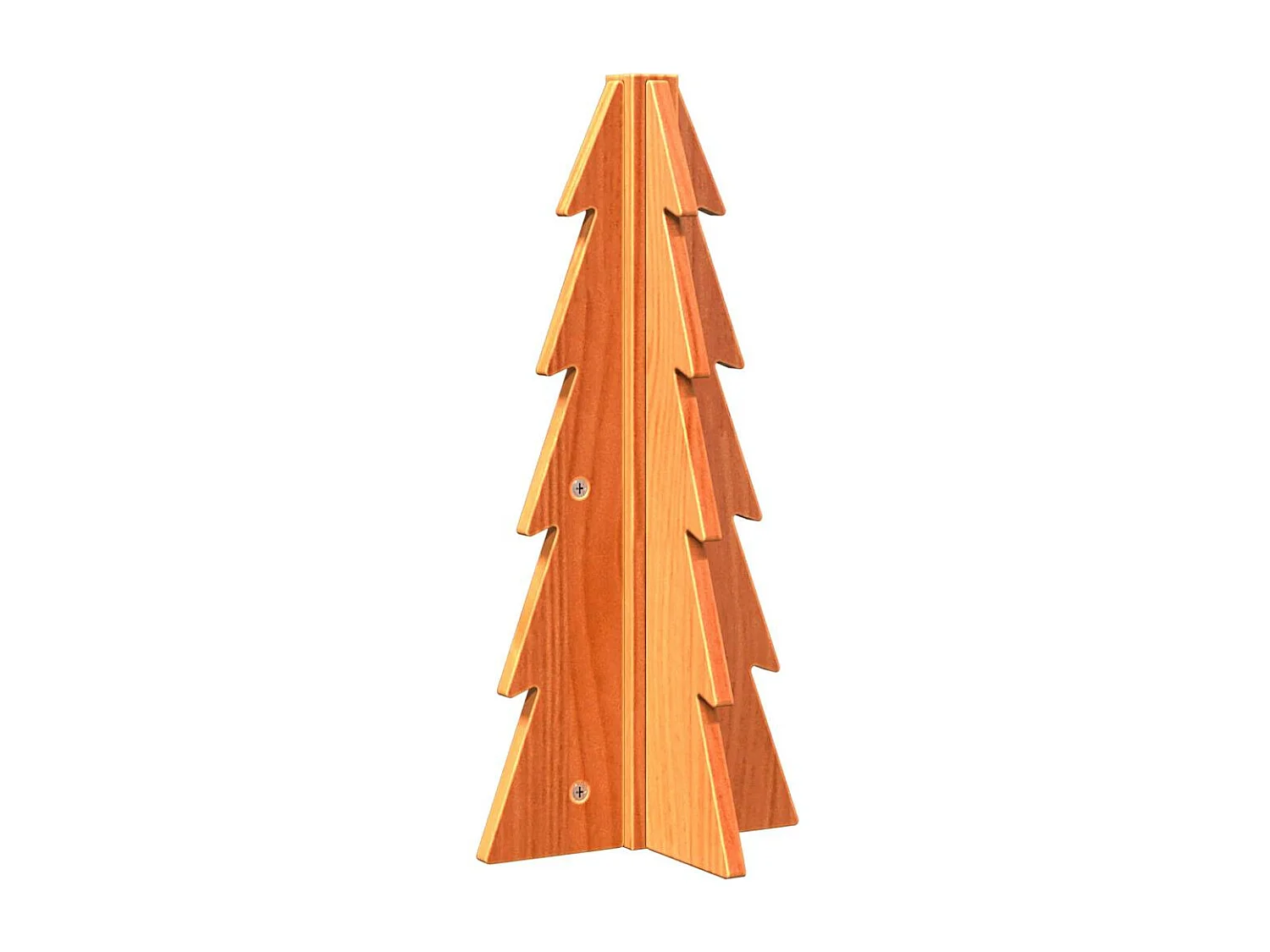 Árbol de Navidad de adorno madera maciza pino marrón cera 49 cm