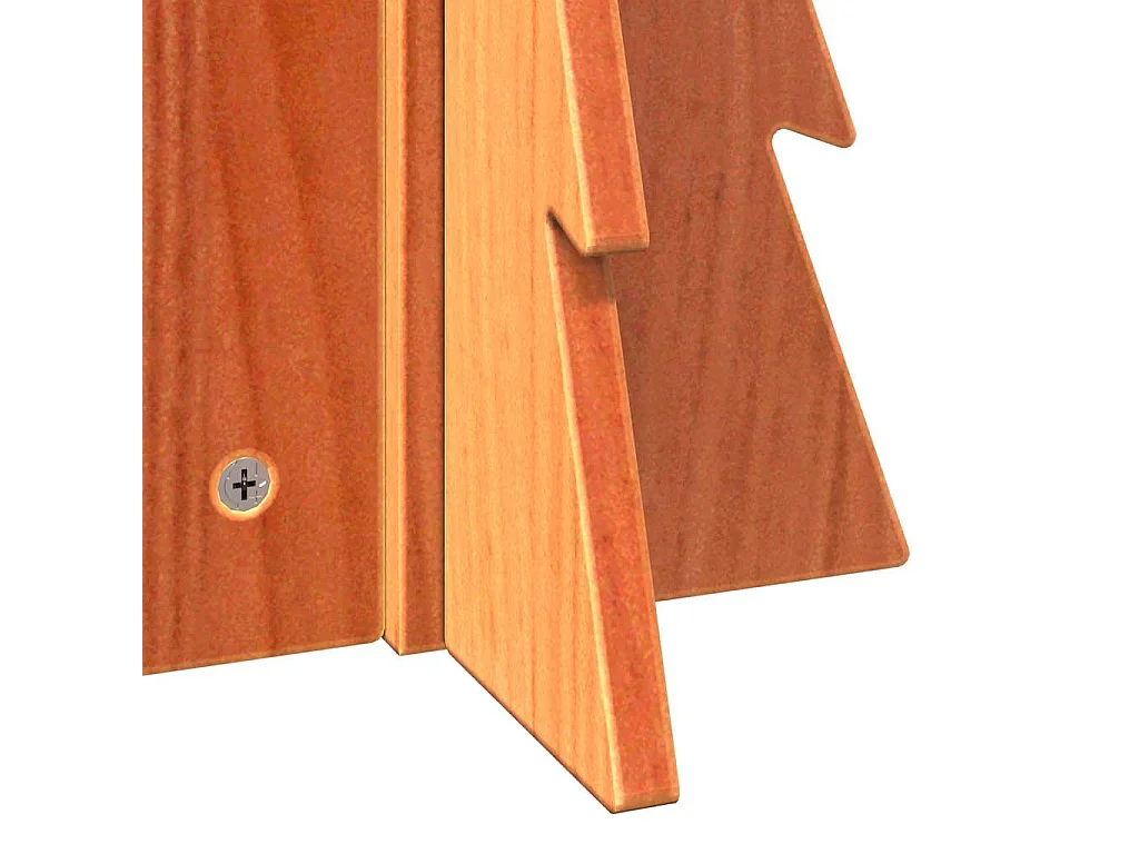 Árbol de Navidad de adorno madera maciza pino marrón cera 49 cm