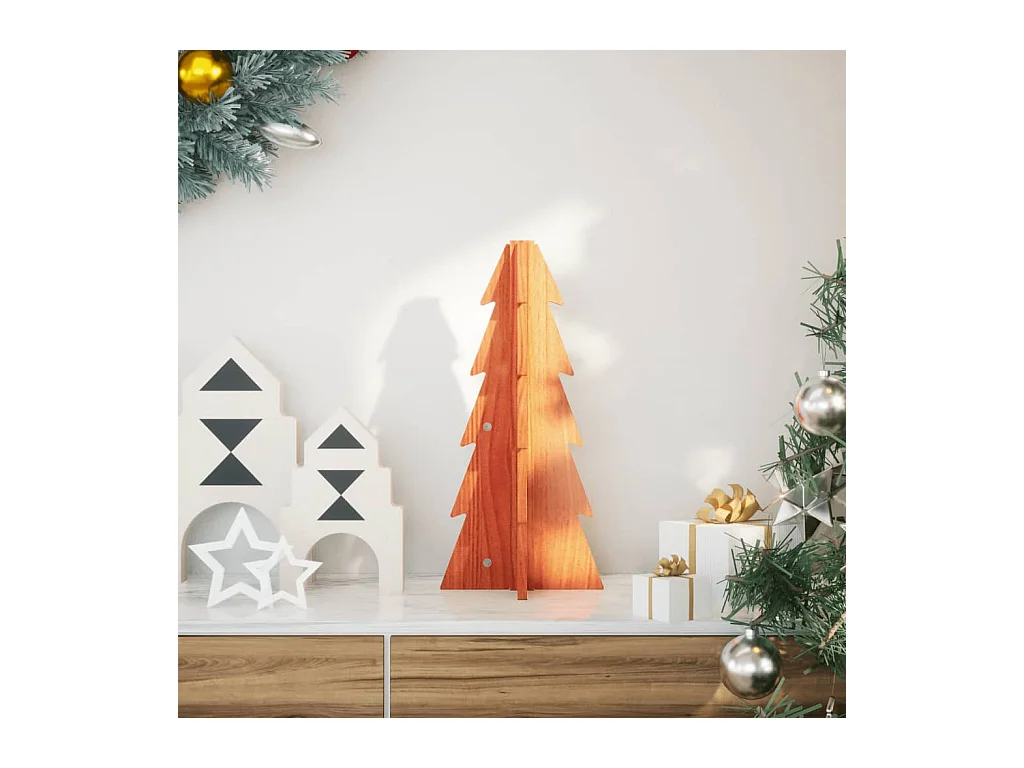 Arbre de Noël en bois pour décoration 49 cm bois de pin massif